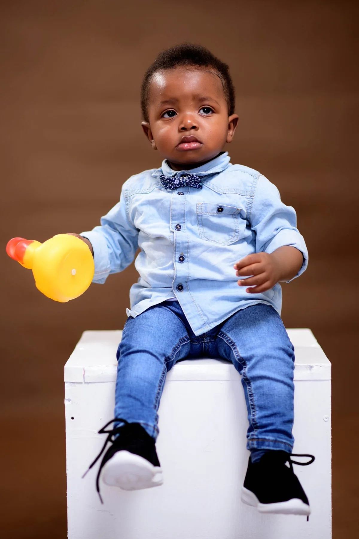 Portrait of a young boy in studio